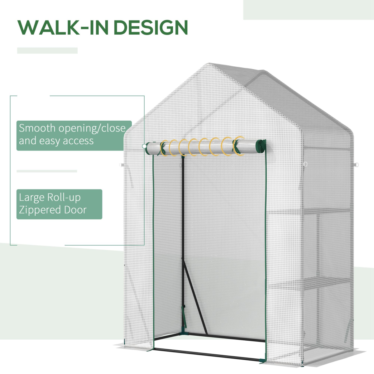 Greenhouse for Outdoor, Portable Gardening Plant Grow House w/ Shelf