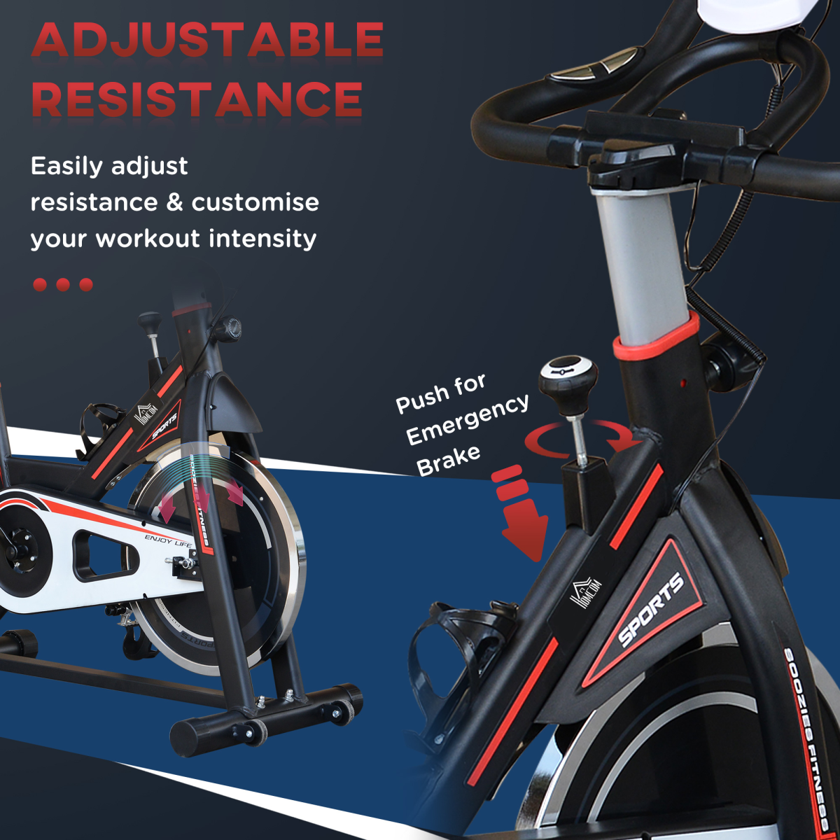Flywheel Exercise Racing Bicycle Cardio Adjustable Resistance LCD 8kg