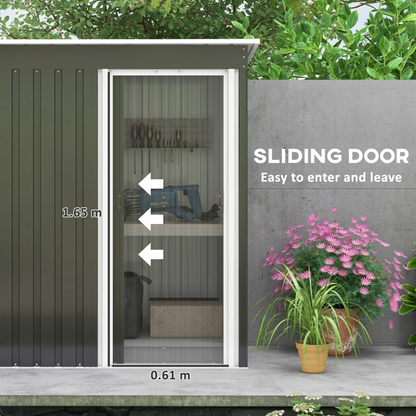 5 x 3ft Metal Garden Storage Shed Black