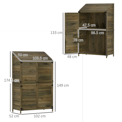 3.5 x 2ft Wooden Garden Storage Shed Green
