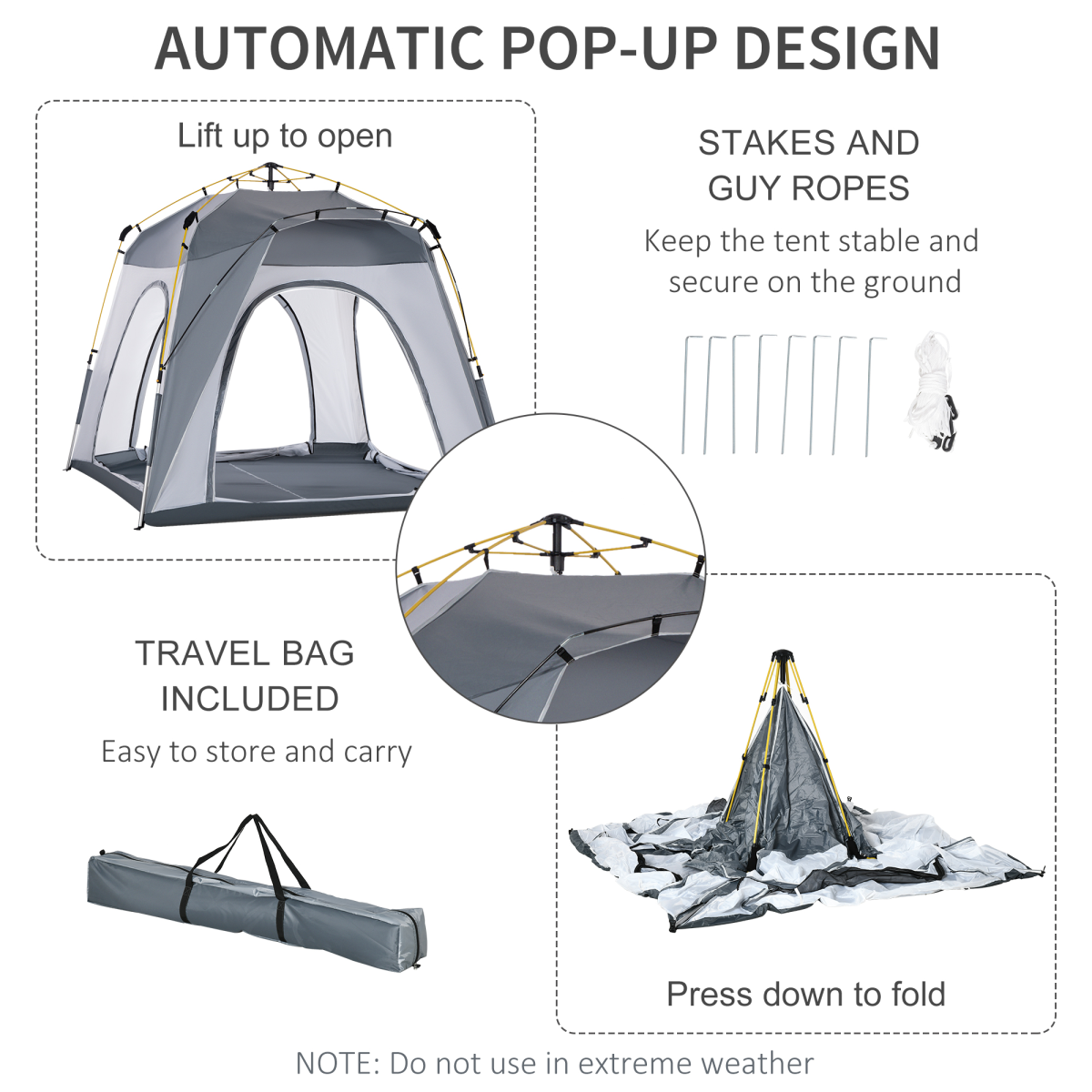 Pop Up Tent Automatic Camping Backpacking Dome Shelter, Green