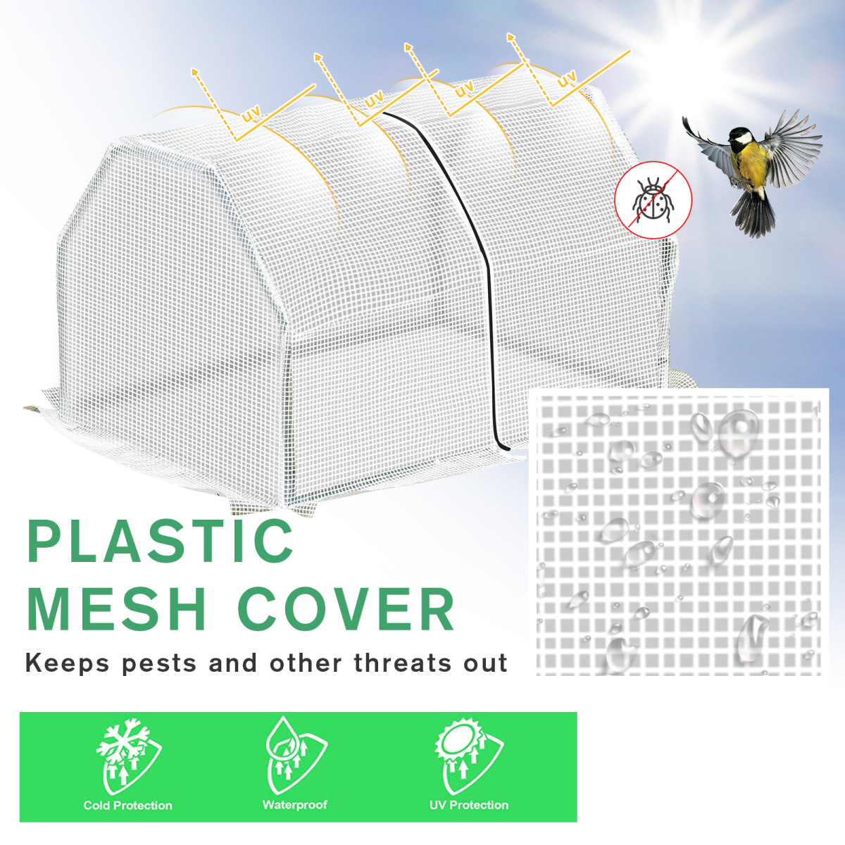 Mini PVC Cover Steel Frame Greenhouse White
