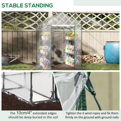 Steel Frame Greenhouse Steel Frame, 2 Shelves