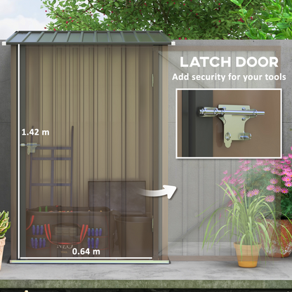 3.5 x 3.5ft Metal Garden Storage Shed Brown