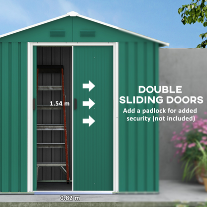 6.5x3.5ft Metal Garden Shed for Garden and Outdoor Storage, Green