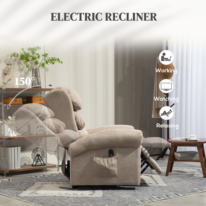 HOMCOM Power Lift Recliner Chair for Elderly with Remote Control, Khaki