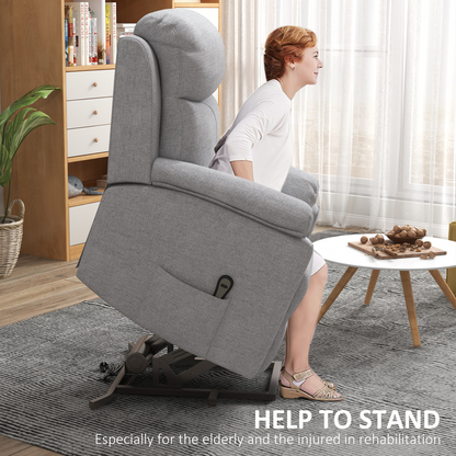 HOMCOM Power Lift Chair Electric Riser Recliner with Remote Control, Grey