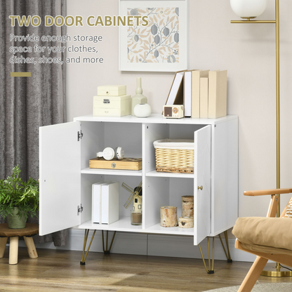 Freestanding Storage Cabinet with Adjustable Shelves for Living Room