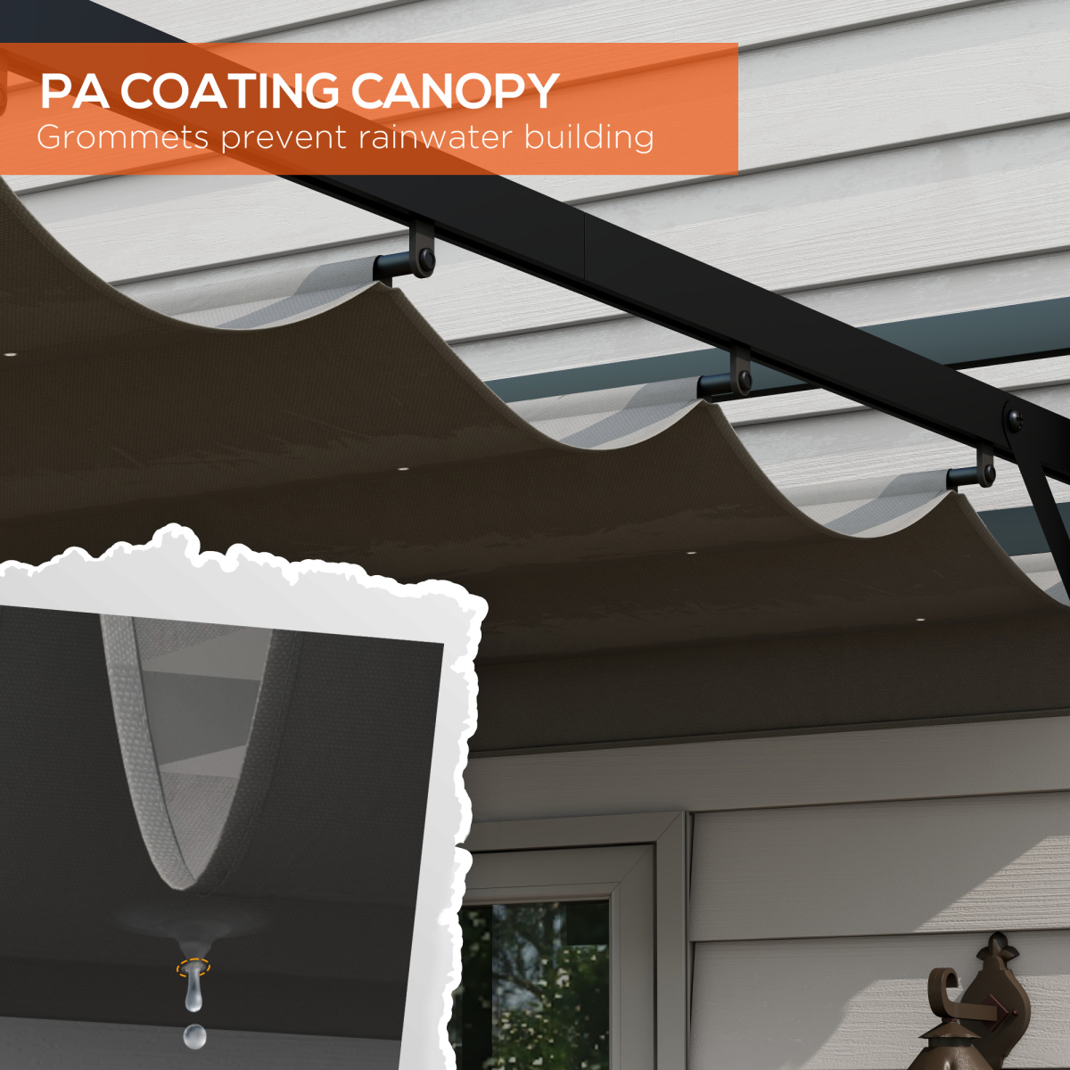 3 x 4m Pergola with Retractable Roof and Aluminium Frame, Grey
