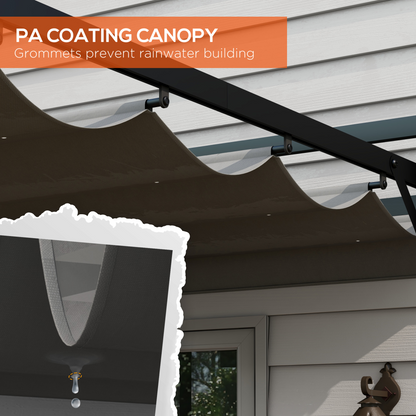 3 x 4m Pergola with Retractable Roof and Aluminium Frame, Grey