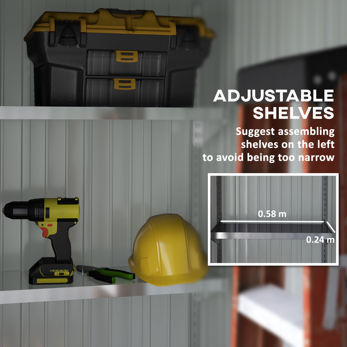 Steel Garden Shed, Small Lean-to Shed for Bike, 5x3 ft Brown
