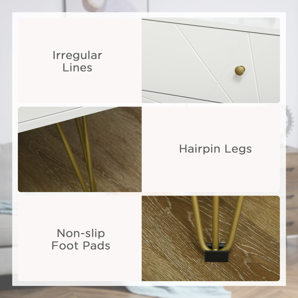 Chest of Drawers, 4 Drawers Dresser Storage Organiser for Bedroom