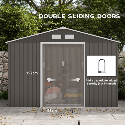 Foundation Ventilation Steel Outdoor Garden Shed Grey