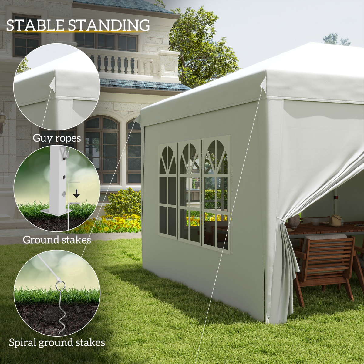 3 x 6m Pop Up Gazebo Height Adjustable Party Tent w/ Storage Bag Black