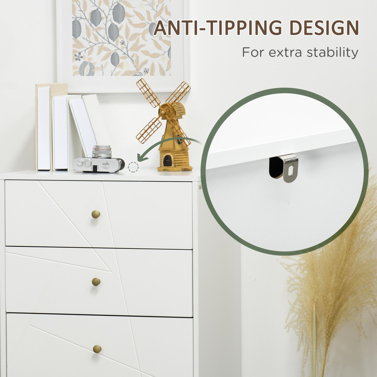 Chest of Drawers, 4 Drawers Dresser Storage Organiser for Bedroom