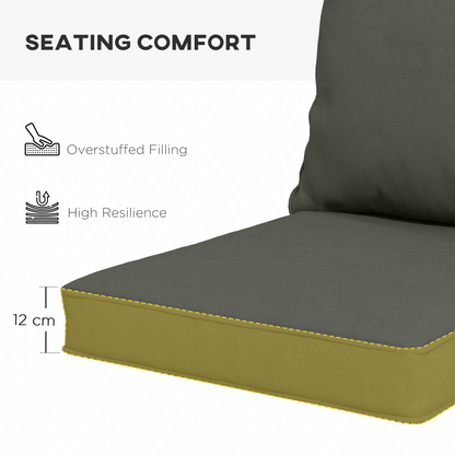 One-piece Outdoor Back and Seat Cushion for Garden, Charcoal Grey