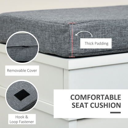 Shoe Storage Bench with Seat Cushion Cabinet Organizer with 2 Drawers