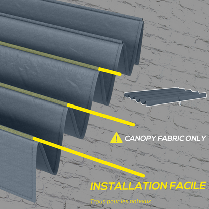 Pergola Sun Shade Cover Roof Replacement for 3 x 2.15m Pergola, Grey