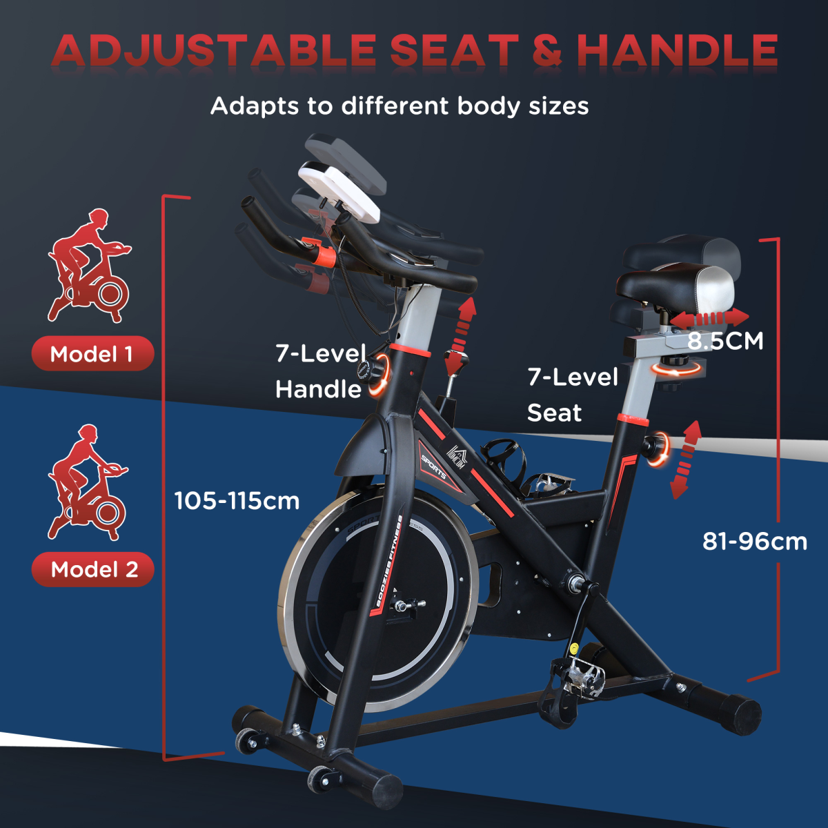 Flywheel Exercise Racing Bicycle Cardio Adjustable Resistance LCD 8kg