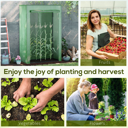 Green PE Greenhouse Cover with Zipper Roll-Up Door