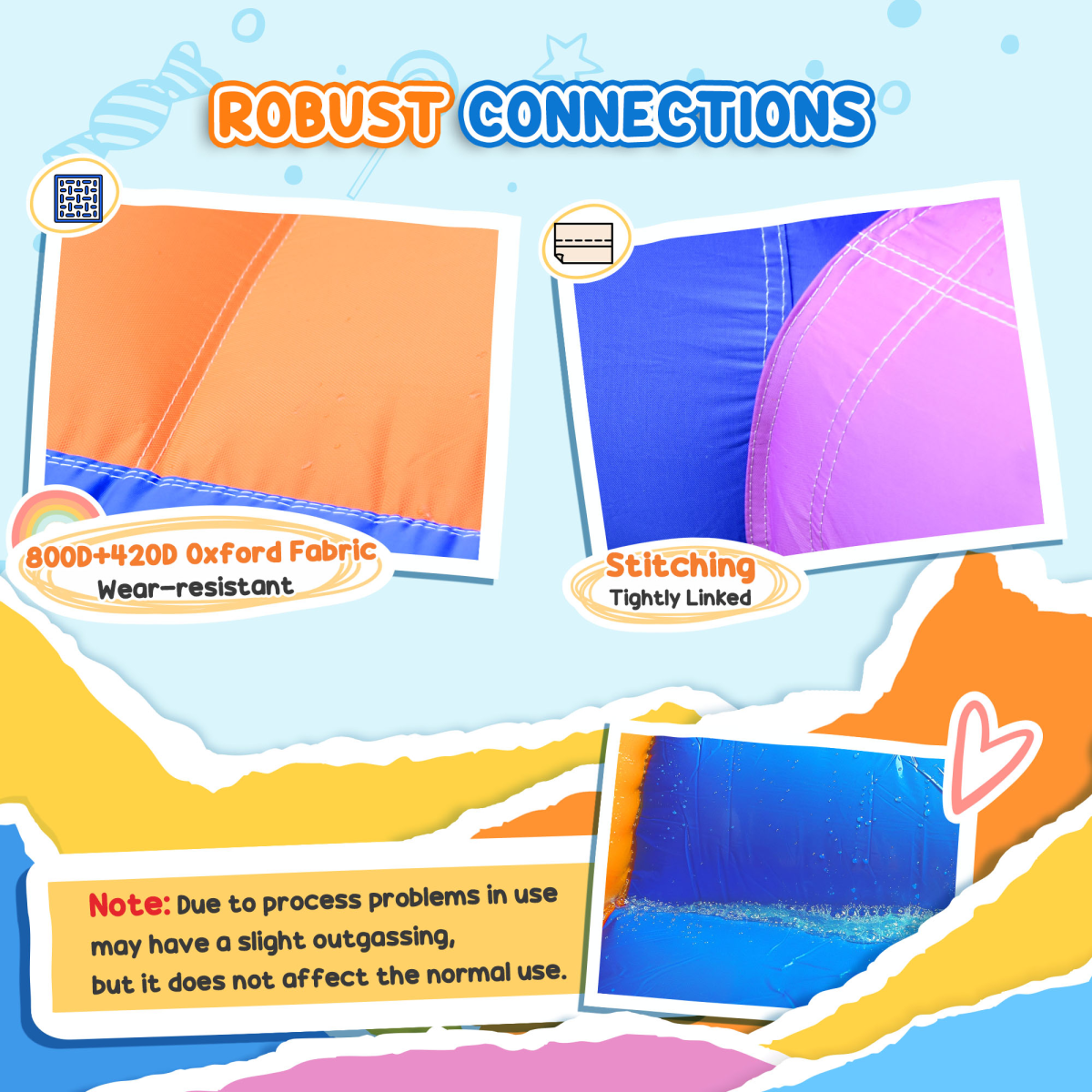 Bouncy Castle with Slide Pool House Inflatable w/ Blower Multi-color