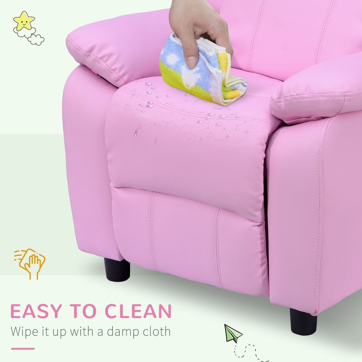 Kids Recliner Armchair Game Chair Sofa Children Seat In PU Leather