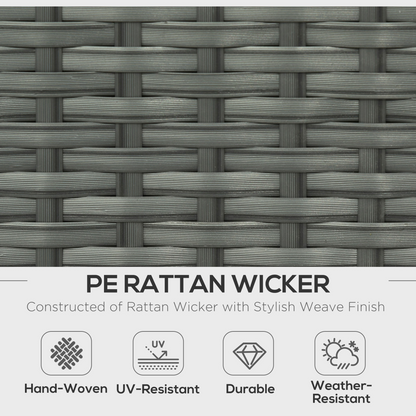 7-Seater Outdoor Garden Rattan Furniture Set w/ Recliners Grey