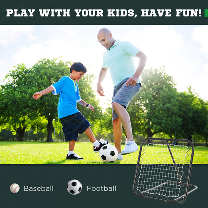 Angle Adjustable Rebounder Net Goal Training Set Football, Baseball