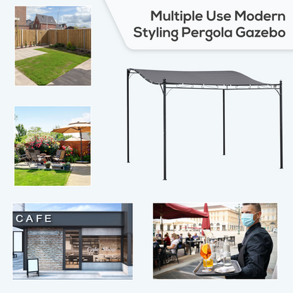Freestanding Metal Wall Awning Canopy 3 x 3 m