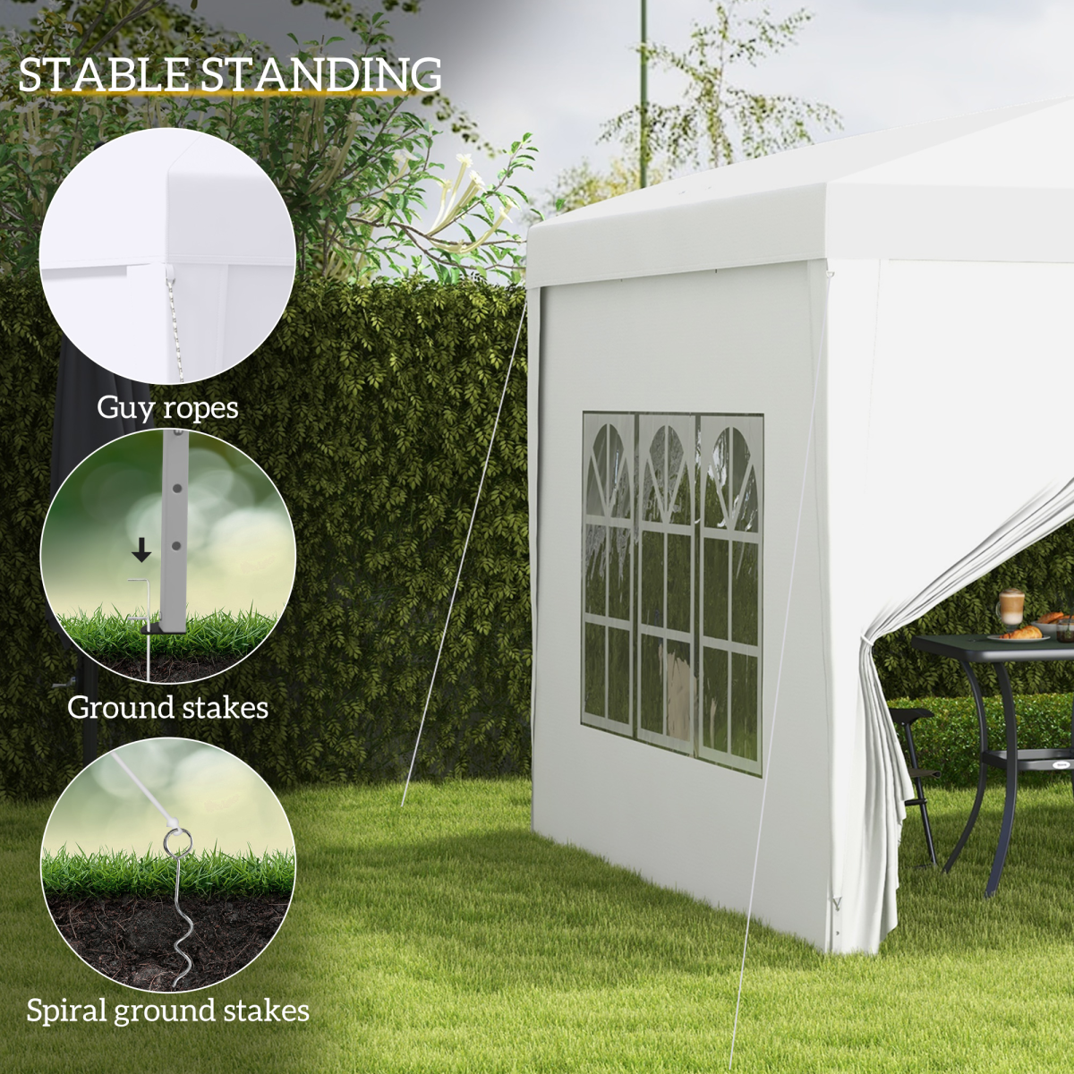 Pop Up Gazebo Party Tent Canopy Marquee with Storage Bag White 3mx3m
