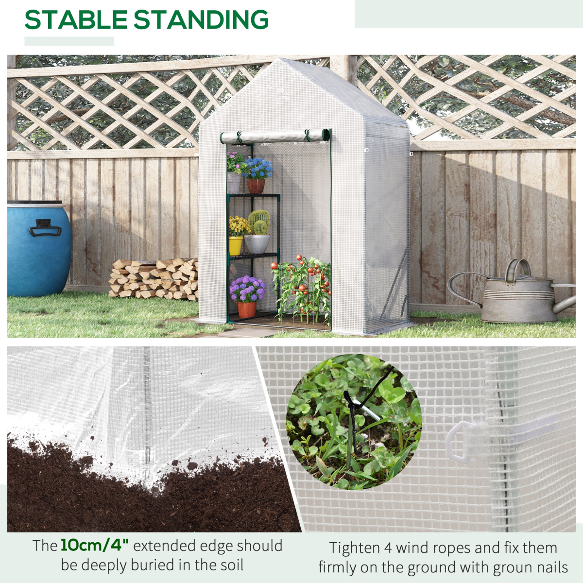 Greenhouse for Outdoor, Portable Gardening Plant Grow House w/ Shelf