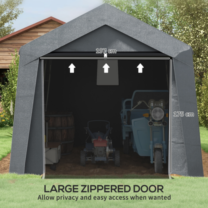 10 x 10ft Portable Garden Storage Shed Dark Grey