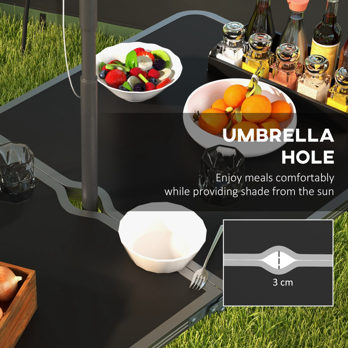 Camping Table and Chairs Outdoor Indoor Use for BBQ Picnic Garden