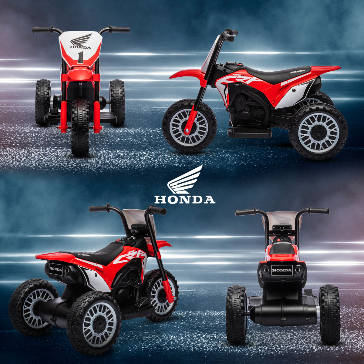 Honda CRF450RL Licensed 6V Kids Electric Motorbike with Horn - Red