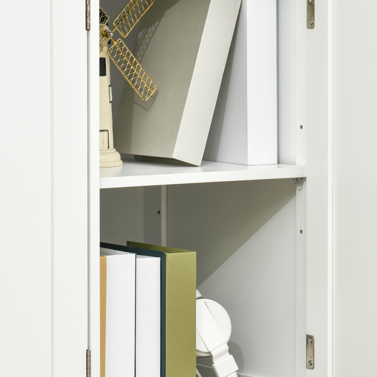 Sideboard with Rubberwood Top, Buffet Drawers and Adjustable Shelves