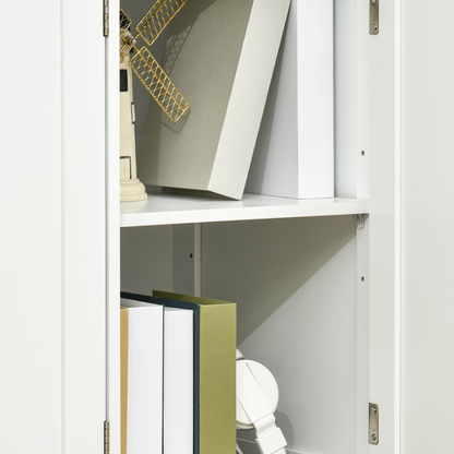 Sideboard with Rubberwood Top, Buffet Drawers and Adjustable Shelves