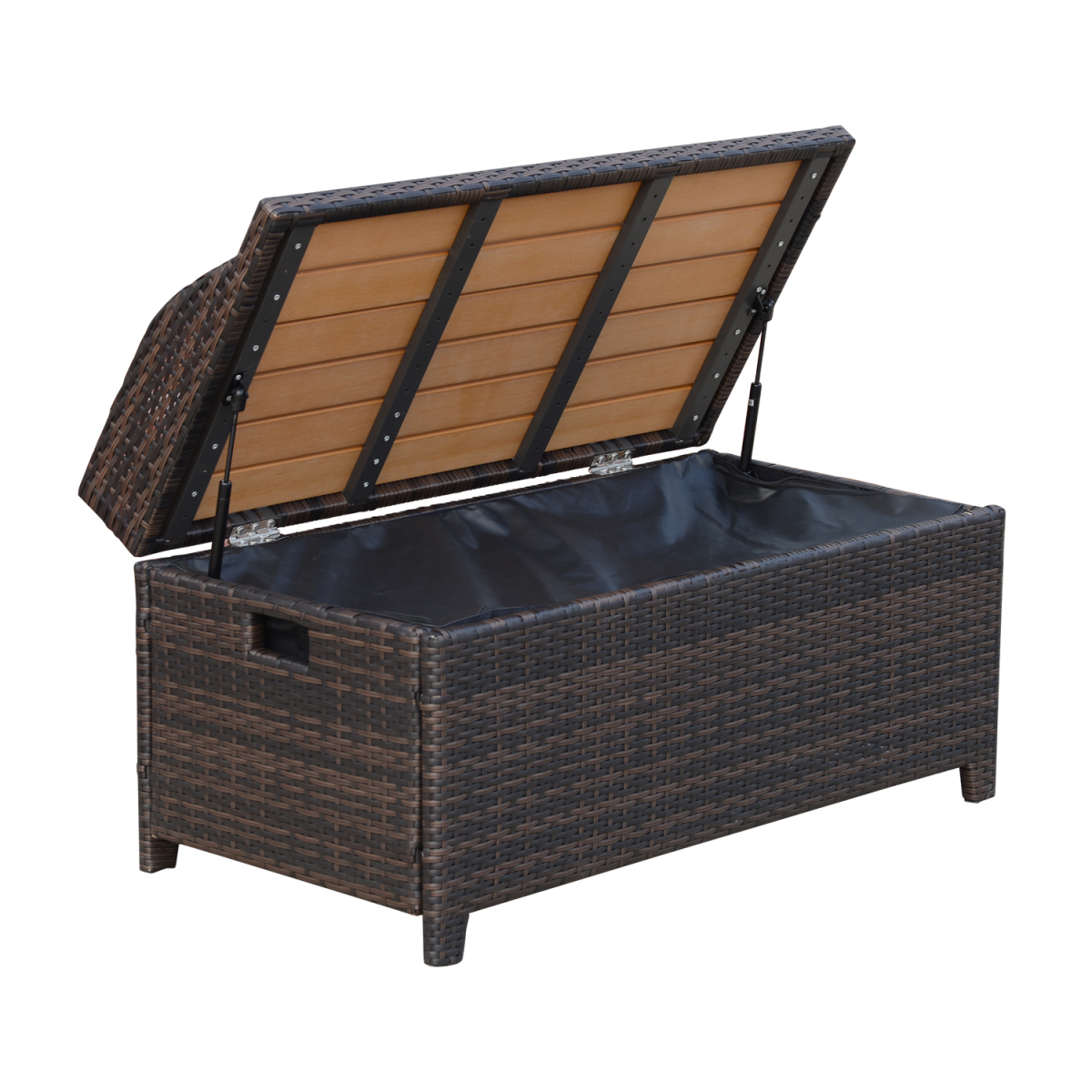 Rattan Garden Storage, 102Lx51Wx51H cm Brown / Cabinet Cushion Box Chest