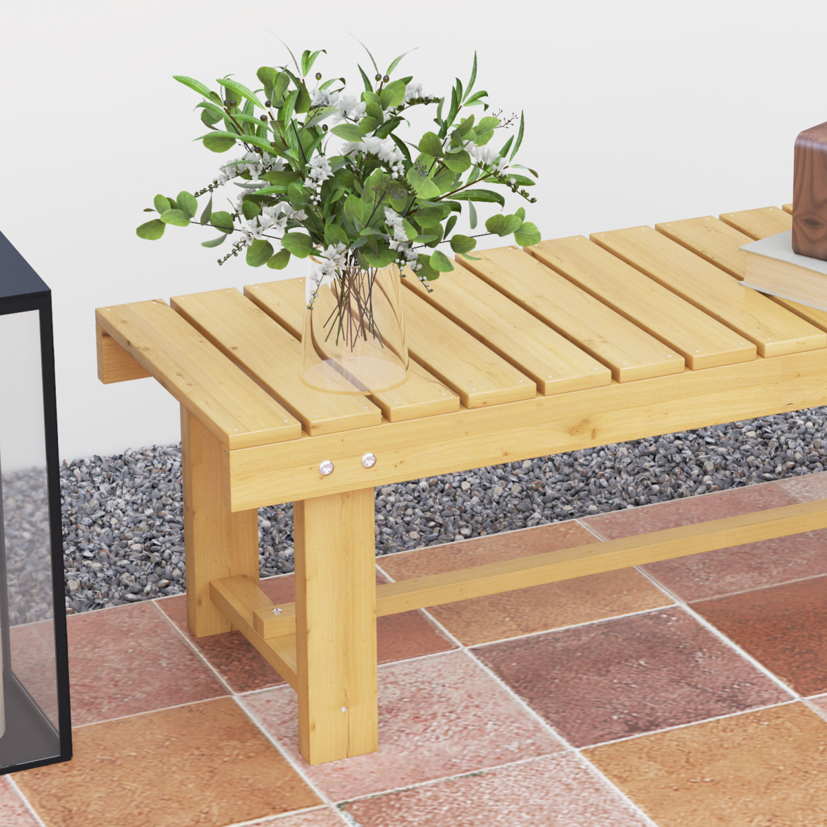2-Seater Outdoor Garden Fir Wood Patio Bench