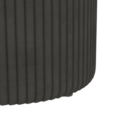 Round Pouffe, Storage Footstool with Cushioned Top, Hidden Space