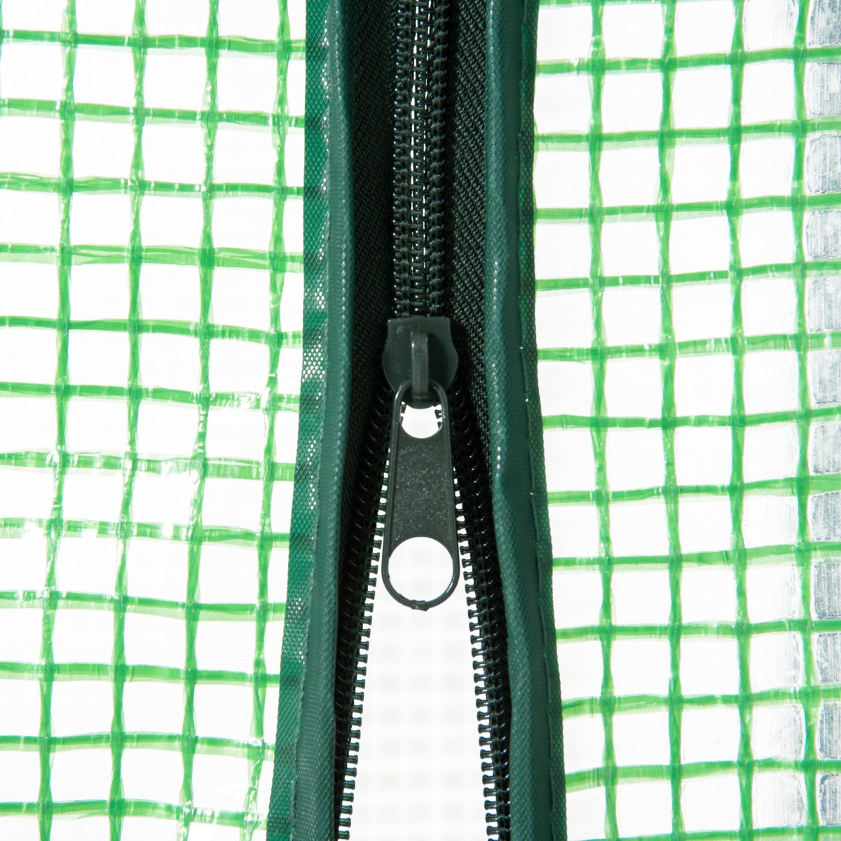 Mini Greenhouse with Storage Shelf, Roll-Up ZipDoorPE Cover, Green