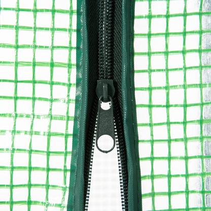 Mini Greenhouse with Storage Shelf, Roll-Up ZipDoorPE Cover, Green