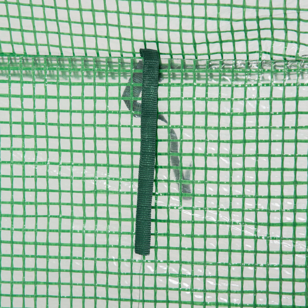 Greenhouse PE Cover w/ Zipper Roll-up Door Outdoor, Green