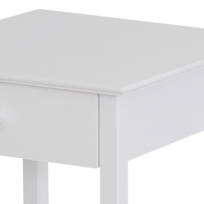 Wooden Bedside Table Cabinet W/ Drawer Shelf Storage End Side White