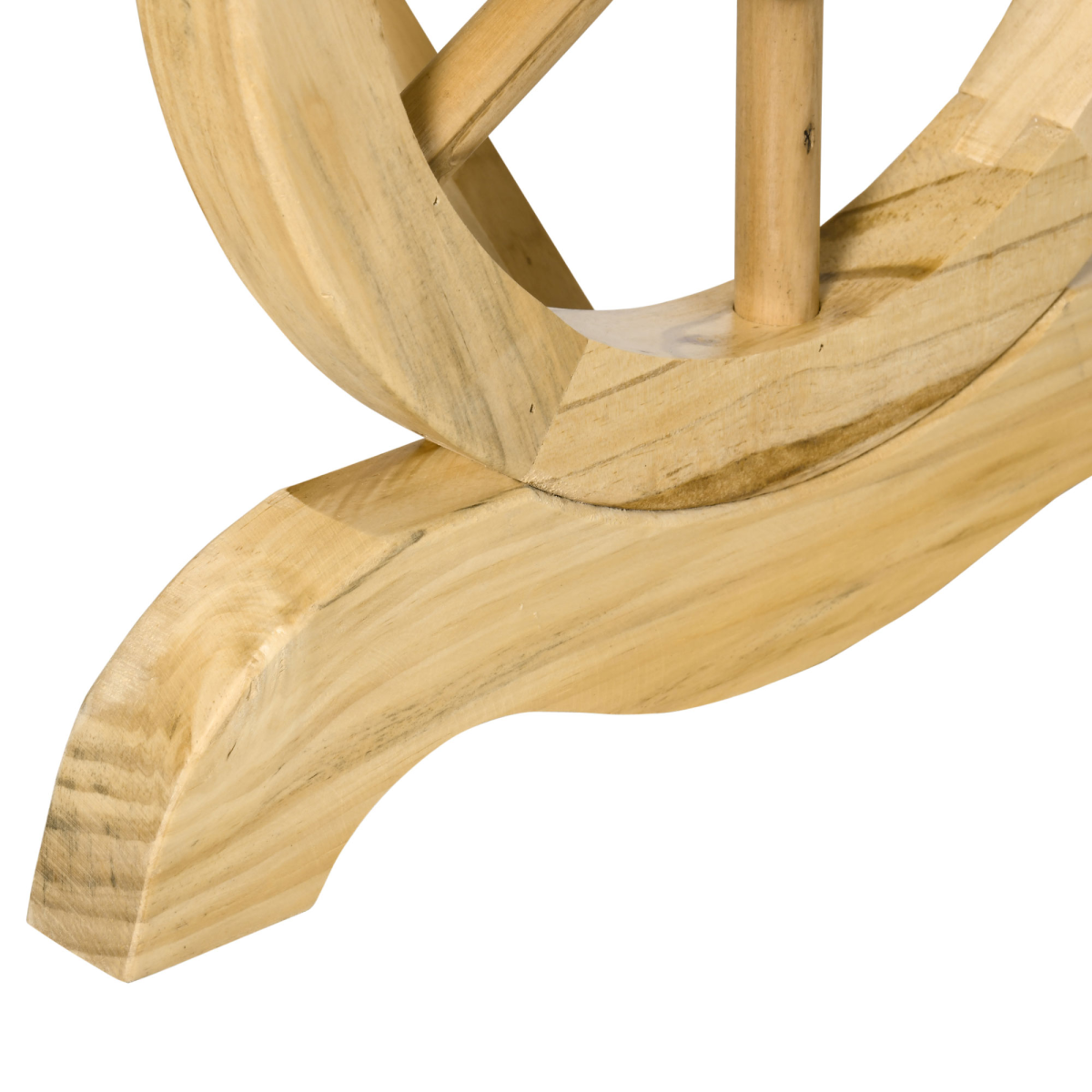 Wooden Wheel Bench Rustic Outdoor Patio Garden Seat 2-Person Natural