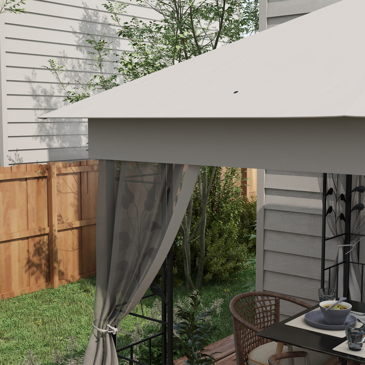 3 x 3(m)  Garden Gazebo Marquee Tent Canopy Shelter Pavilion Grey