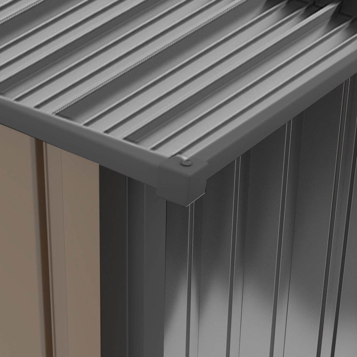 3.5 x 3.5ft Metal Garden Storage Shed Brown