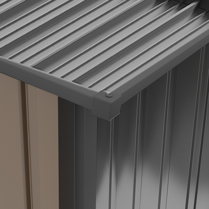 3.5 x 3.5ft Metal Garden Storage Shed Brown