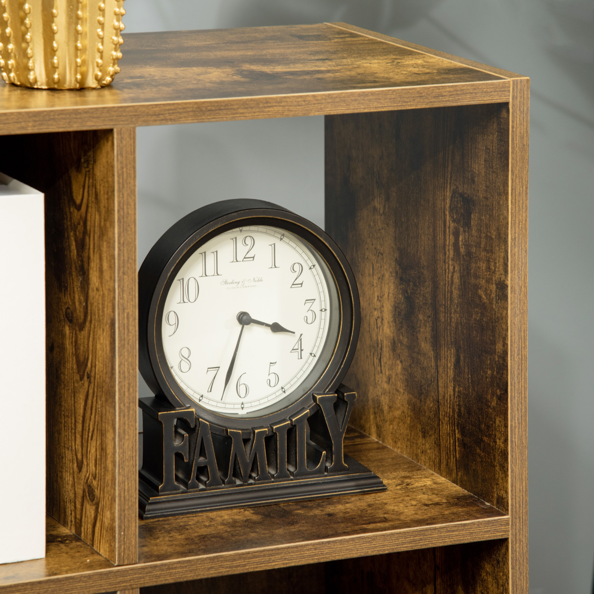 HOMCOM Industrial Style Storage Shelf, Bookcase, Bookshelf, Rustic Brown