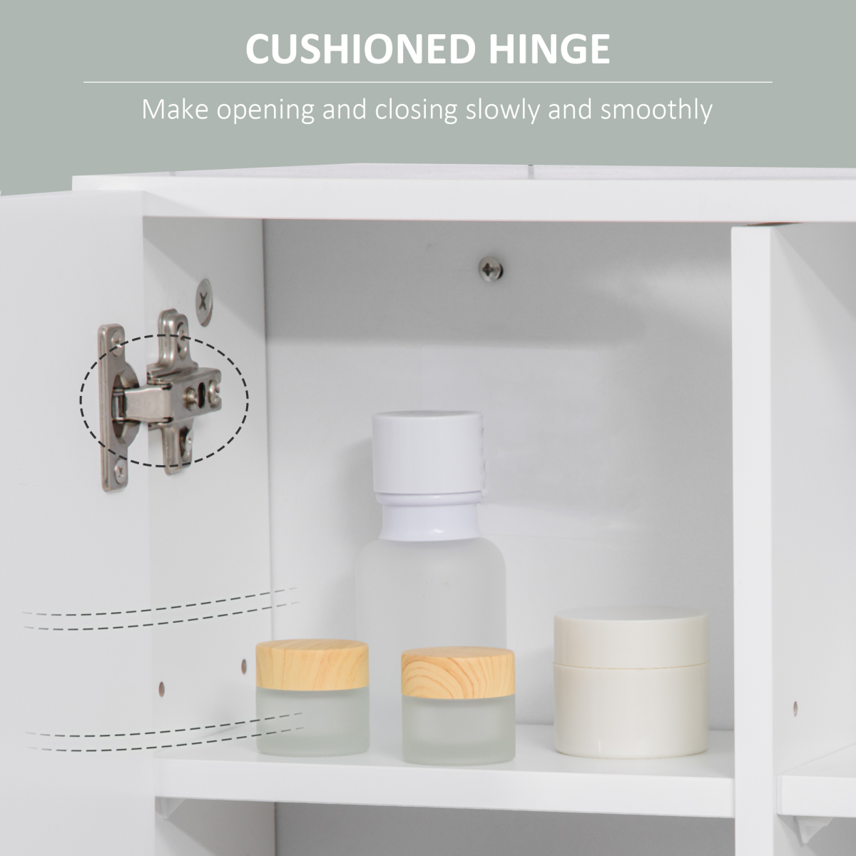 Bathroom Mirror Cabinet Wall Mount Storage Organizer w/ Door, White