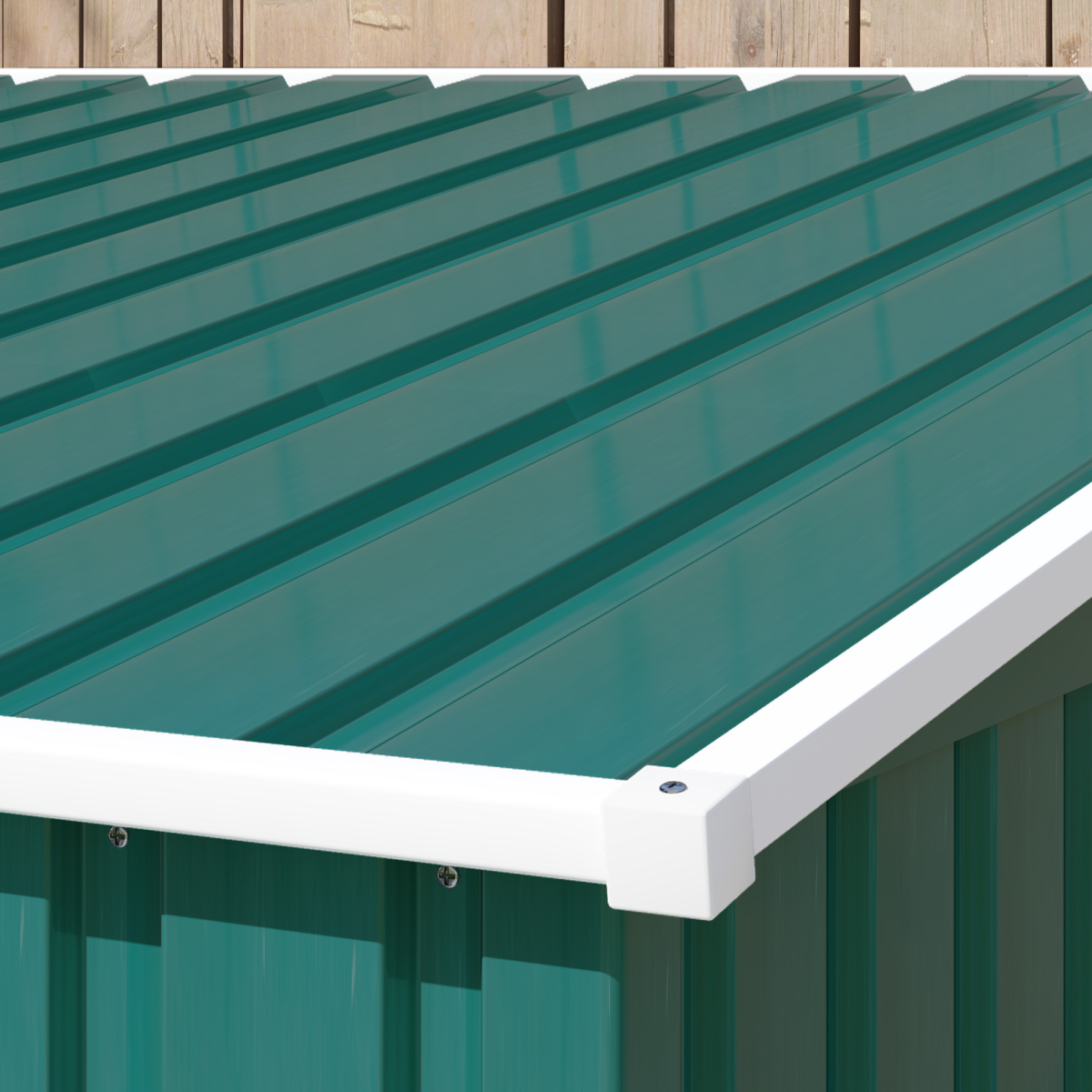 Garden Shed w/ Foundation Lean to Metal Tool Shed Green 7 x 5FT